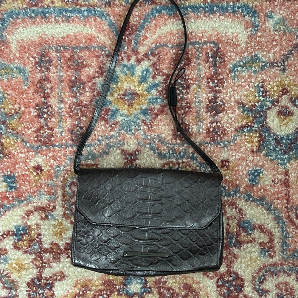 Brahmin Grey Crocodile Pattern Bag